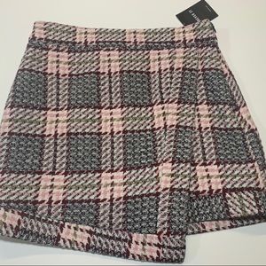 Pink Plaid Mini Skirt